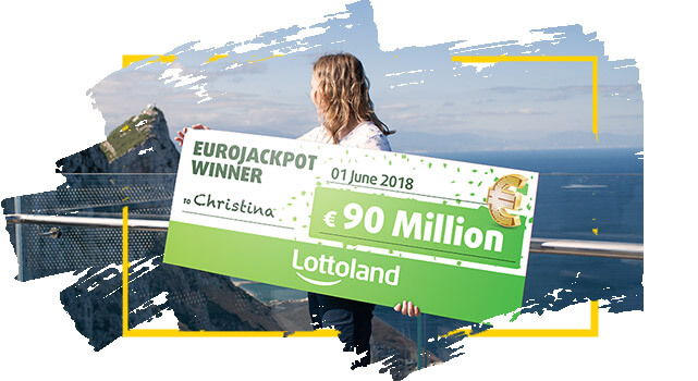 World record online lottery winner Christina collects her cheque for 90 million euros from Lottoland