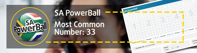 SA PowerBall - Most common number: 33