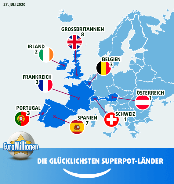 Landkarte der glücklichsten Superpot-Länder