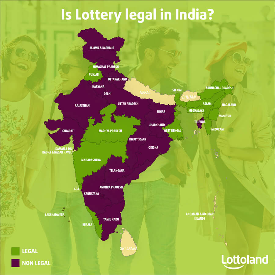 Map showing states where lottery is legal and non legal in India