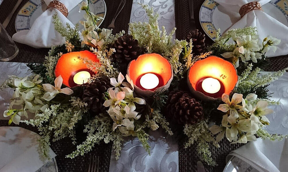 10 dicas de decoração e presentes de natal DIY por Pense & Decore Dicas DIY de Natal: centro de mesa