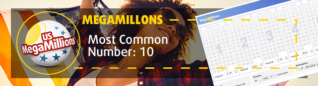 The most common Mega Millions number is 10