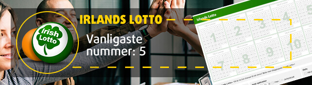 Siffran 5 är det vanligaste numret för Irlands Lotto.