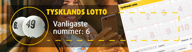 Siffran 6 är det vanligaste numret för Tysklands Lotto.