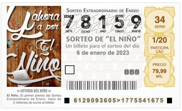 Bilhete Loteria El Niño - aposta online