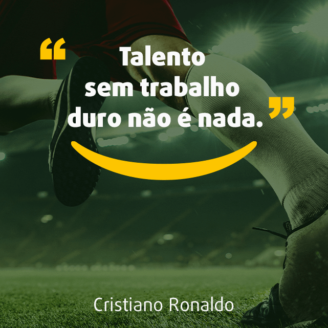 Imagem para Instagram sobre frases de esporte: “Talento sem trabalho duro não é nada.” Cristiano Ronaldo