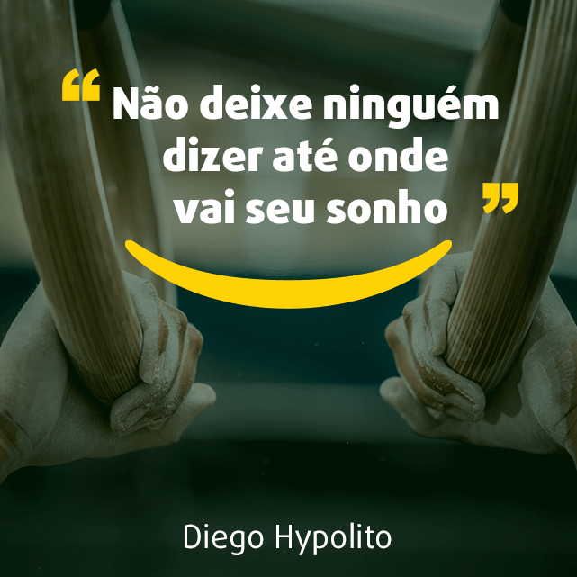 Imagem para Instagram com frases sobre esporte: “Não deixe ninguém dizer até onde vai seu sonho”. Diego Hypolito