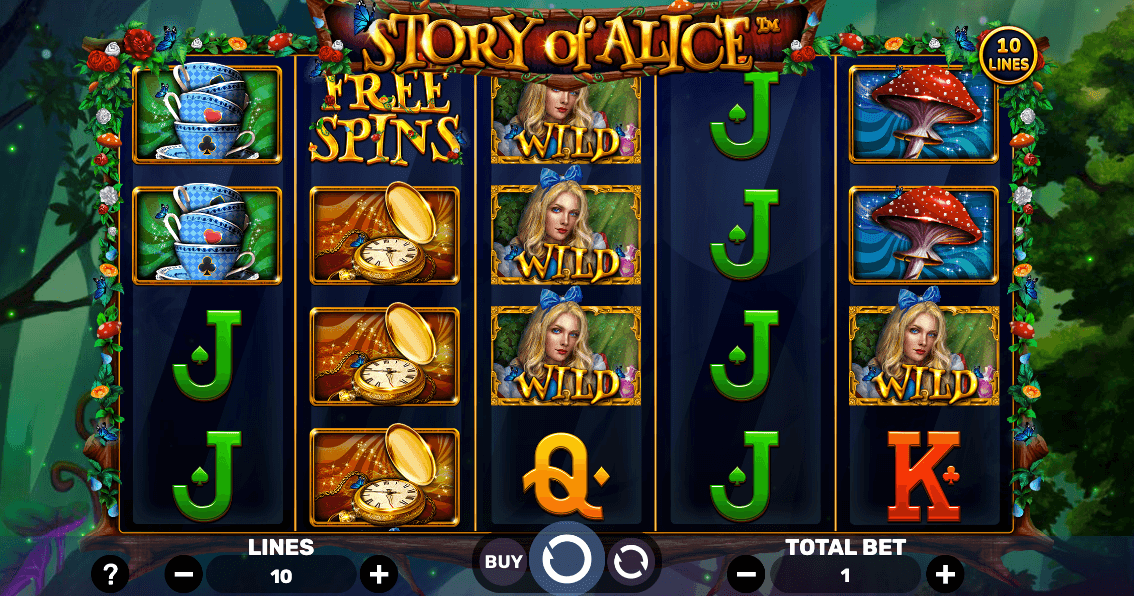 A screenshot from popular Easter slot, Book of Alice