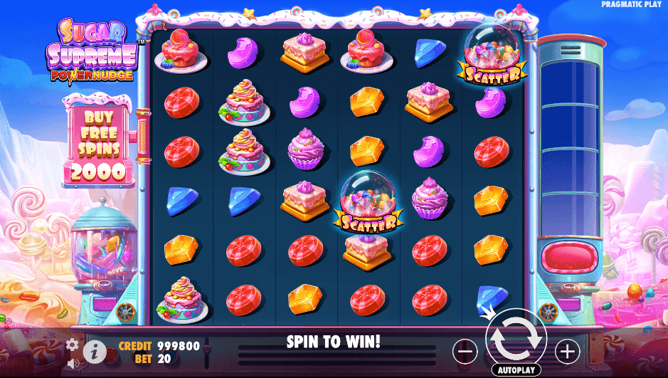 A screenshot from popular Easter slot, Sugar Supreme Powernudge