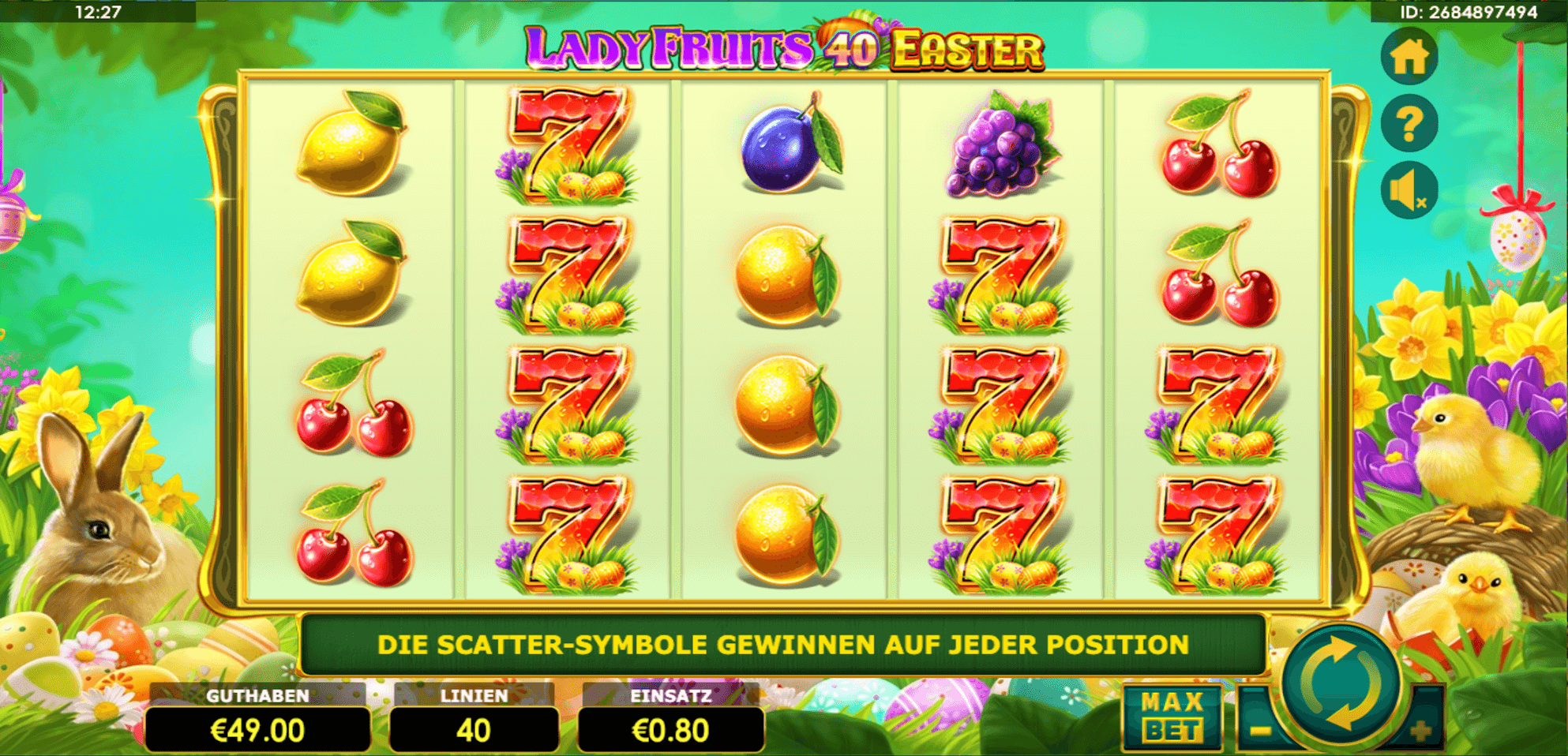 Die Oster Slot, Lady Fruits 40 Easter Edition