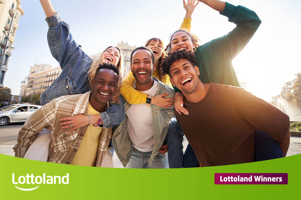 Lottoland Winners Group of happy young people