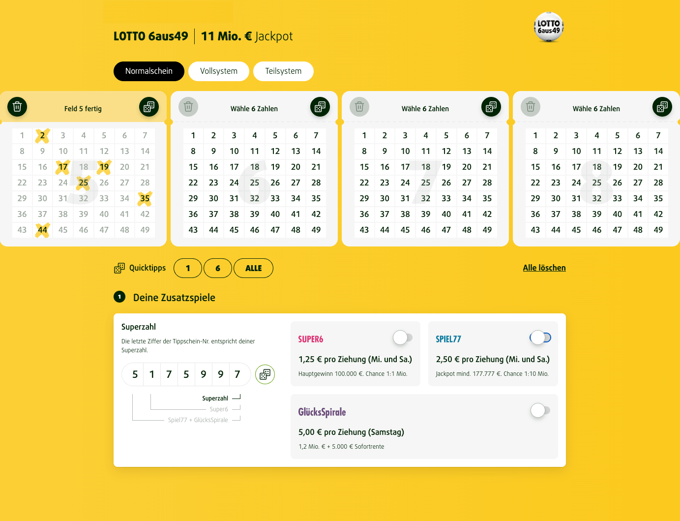 Lottoschein richtig ausfüllen