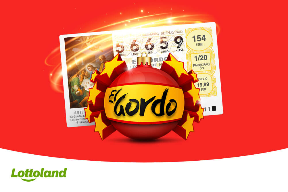 Wie hoch ist die Gewinnwahrscheinlichkeit bei El Gordo Ticket und Logo der spanischen Weihnachtslotterie El Gordo