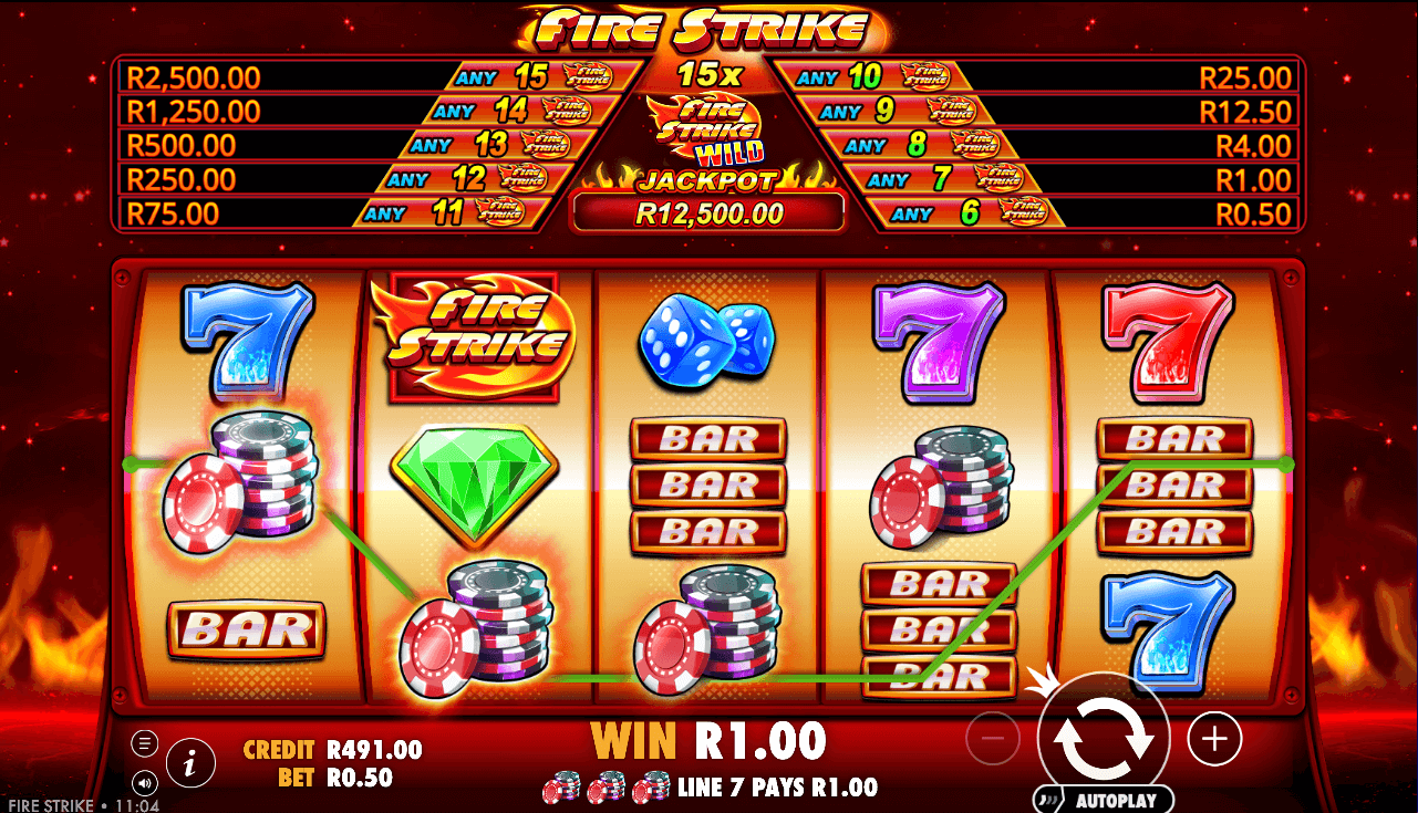 A small win on the Fire Strike slot