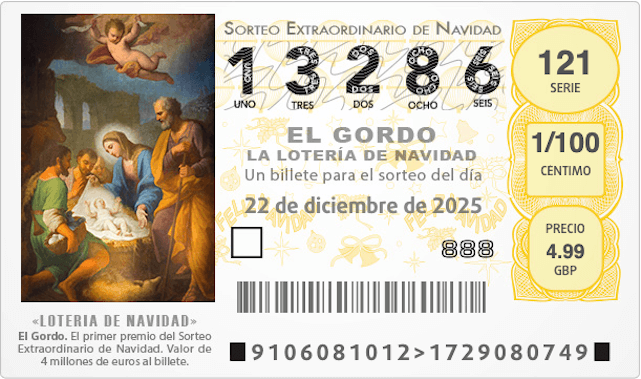 An image of what a bet on El Gordo looks like