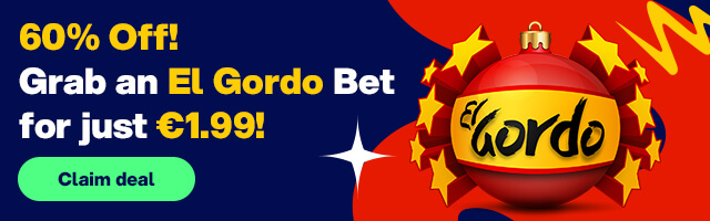A special offer on the El Gordo Spanish Christmas lottery, offering one bet for €1.99