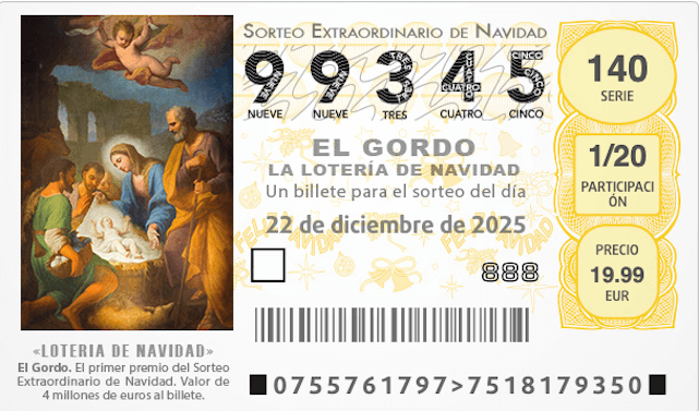 An image of the El Gordo bet slip for Irish punters