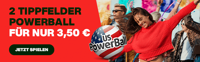 Angebot für 2 Tippfelder Powerball für nur 3,50 €